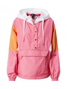 Tommy Jeans Přechodná bunda jasně oranžová / offwhite / světle růžová