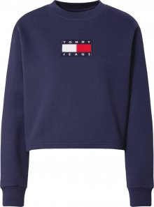 Tommy Jeans Mikina námořnická modř / bílá / červená