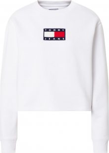 Tommy Jeans Mikina bílá / námořnická modř / červená