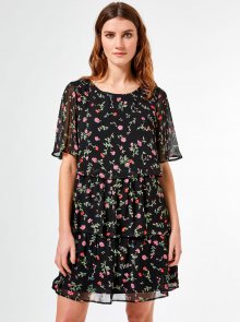 Černé květované šaty Dorothy Perkins - S