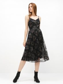 Černé květované šaty na ramínka Dorothy Perkins - L
