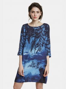 Tmavě modré vzorované šaty Desigual Bruna - L
