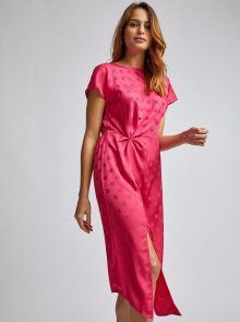 Tmavě růžové puntíkované midi šaty Dorothy Perkins - S