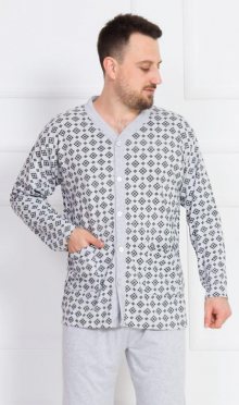 Pánské pyžamo dlouhé Vienetta Secret Filip | šedá | XL