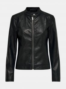 Černá koženková bunda Jacqueline de Yong Stormy - XS