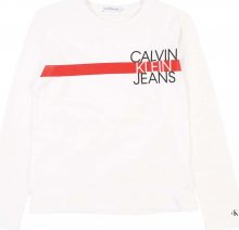 Calvin Klein Jeans Tričko bílá / červená / černá