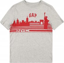 GAP Tričko \'City\' šedý melír / červená