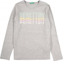 UNITED COLORS OF BENETTON Tričko šedý melír / bílá / pastelová modrá / žlutá / světle růžová