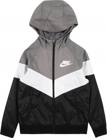 Nike Sportswear Přechodná bunda šedá / bílá / kobaltová modř