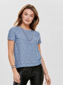 Modré tričko s děrovaným vzorem Jacqueline de Yong Tag - S
