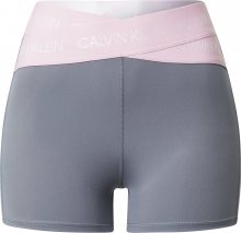 Calvin Klein Performance Sportovní kalhoty stříbrná / starorůžová