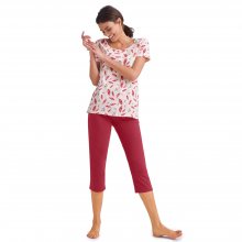 Blancheporte Pyžamo se 3/4 kalhotami a krátkými rukávy růžová 34/36
