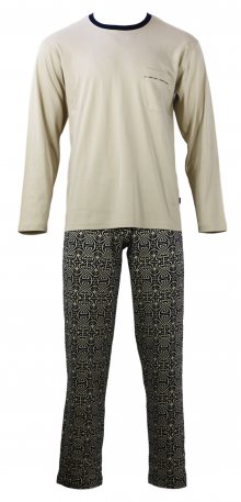 Pánské  pyžamo s dlouhým rukávem TASIM - Favab béžová M