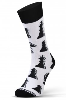 Pánské ponožky Šachy Finest cotton - Sesto senso černo - bílá 43/46