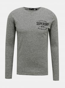 Šedé pánské tričko s lampasem Superdry - XS