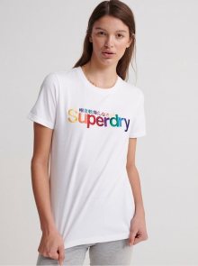 Bílé dámské tričko s potiskem Superdry - XS
