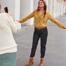 Blancheporte Strečové mom džíny černá 36