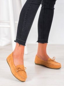 Krásné dámské hnědé  mokasíny bez podpatku