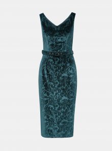 Modré květované sametové pouzdrové šaty Dorothy Perkins - XS