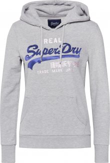 Superdry Mikina šedý melír / modrá / bílá / pink