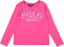 POLO RALPH LAUREN Tričko pink / bílá / modrá