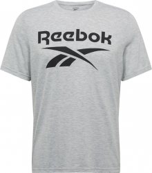 REEBOK Funkční tričko černá / světle šedá