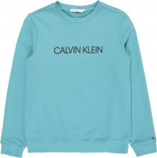 Calvin Klein Jeans Mikina tyrkysová / černá