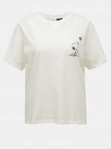 Bílé volné tričko s potiskem Jacqueline de Yong Peanut