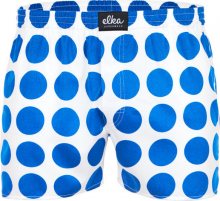 Pánské trenky ELKA bílé s velkými modrými puntíky (P0033) XL