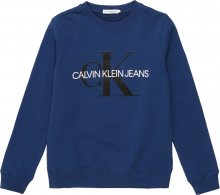 Calvin Klein Jeans Mikina modrá / bílá / černá