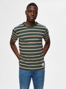 Zelené pruhované tričko Selected Homme Carl