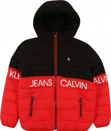 Calvin Klein Jeans Přechodná bunda červená / černá