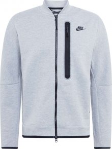 Nike Sportswear Fleecová mikina černá / šedý melír
