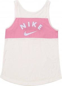 NIKE Sportovní top pink / bílá