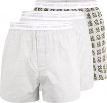 Calvin Klein Underwear Boxerky grafitová / bílá / světle šedá