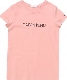 Calvin Klein Jeans Tričko \'INSTITUTIONAL\' černá / světle růžová