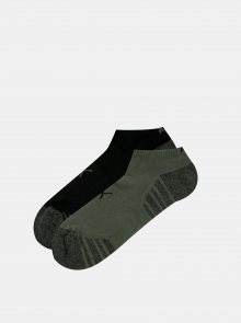 Sada dvou párů nízkých ponožek v šedé a černé barvě Puma
