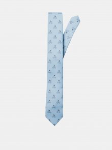 Světle modrá vzorovaná kravata Selected Homme Morten