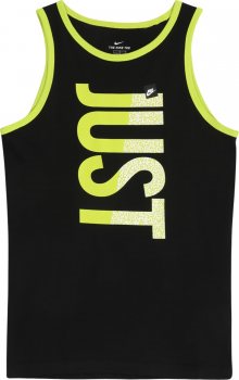 Nike Sportswear Tričko černá / bílá / svítivě žlutá