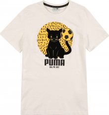 PUMA Funkční tričko \'Animals Suede\' bílá / černá / žlutá