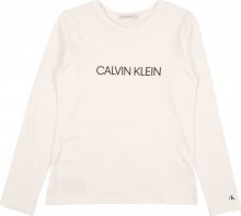 Calvin Klein Jeans Tričko \'INSTITUTIONAL LOGO\' bílá / černá
