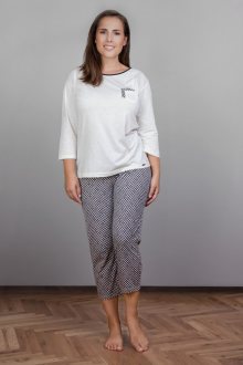 Dámské pyžamo Cornette 602 - barva:COR137/ecru/šedá, velikost:M