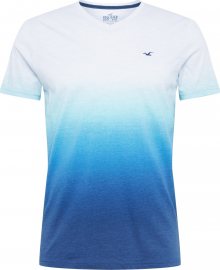 HOLLISTER Tričko námořnická modř / bílá / svítivě modrá