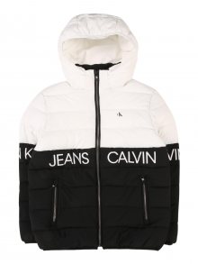 Calvin Klein Jeans Přechodná bunda bílá / černá