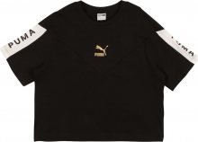 PUMA Tričko černá / bílá