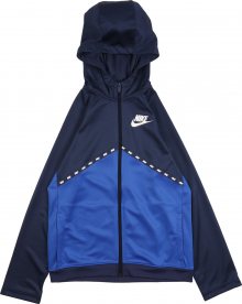 Nike Sportswear Mikina \'Poly\' bílá / královská modrá / noční modrá