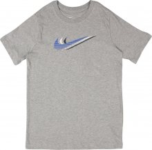 Nike Sportswear Tričko šedý melír / bílá / modrá