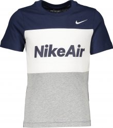 Nike Sportswear Tričko bílá / šedý melír / marine modrá
