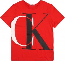 Calvin Klein Jeans Tričko červená / bílá / černá