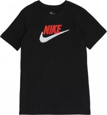 Nike Sportswear Tričko černá / bílá / grenadina